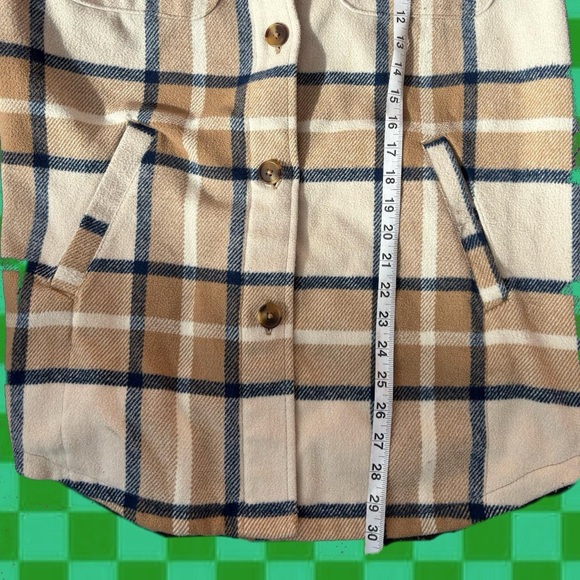 Dickies Tan and Blue Plaid Shirt Jacket - Picture 6 of 7